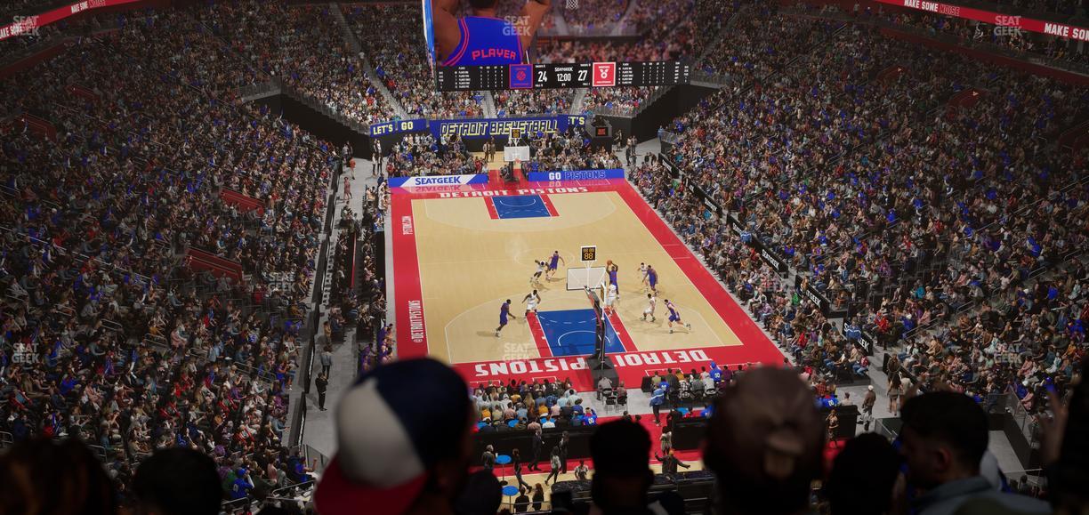 Little Caesars Arena - Section Drink Rail Mezzanine 20 Seat View