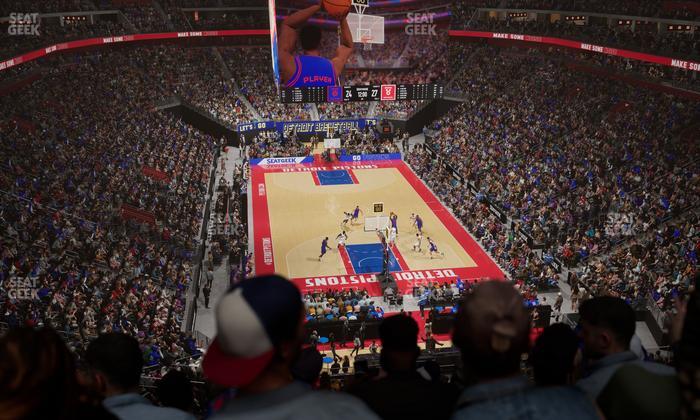 Little Caesars Arena - Section Drink Rail Mezzanine 20 Seat View