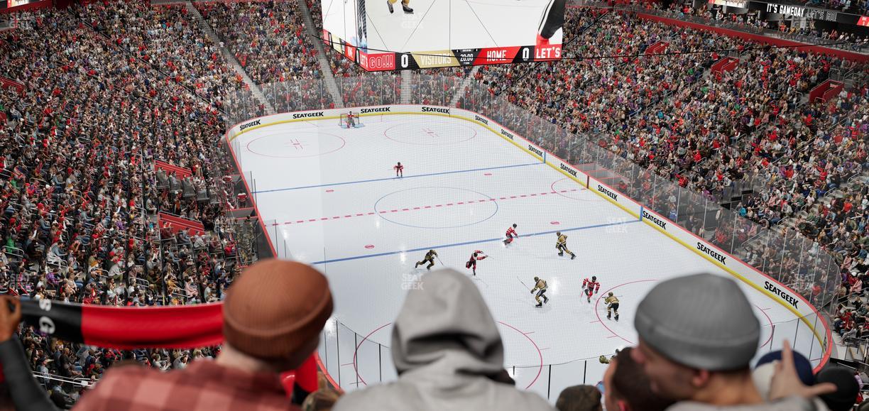 Little Caesars Arena - Section Drink Rail Mezzanine 21 Seat View