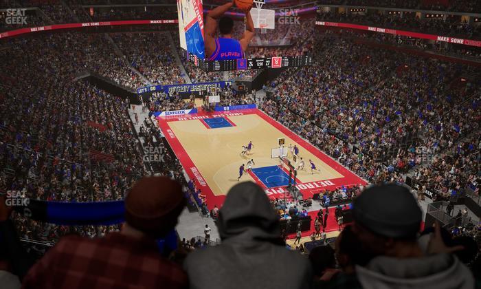 Little Caesars Arena - Section Drink Rail Mezzanine 21 Seat View