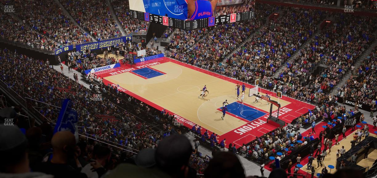 Little Caesars Arena - Section Drink Rail Mezzanine 23 Seat View