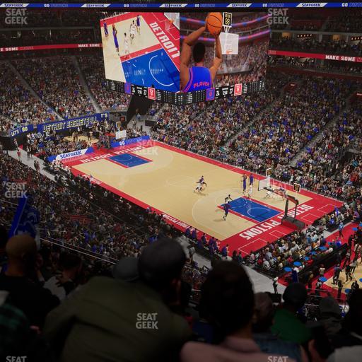 Little Caesars Arena - Section Drink Rail Mezzanine 23 Seat View