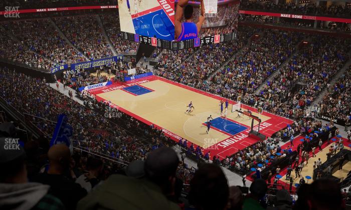 Little Caesars Arena - Section Drink Rail Mezzanine 23 Seat View