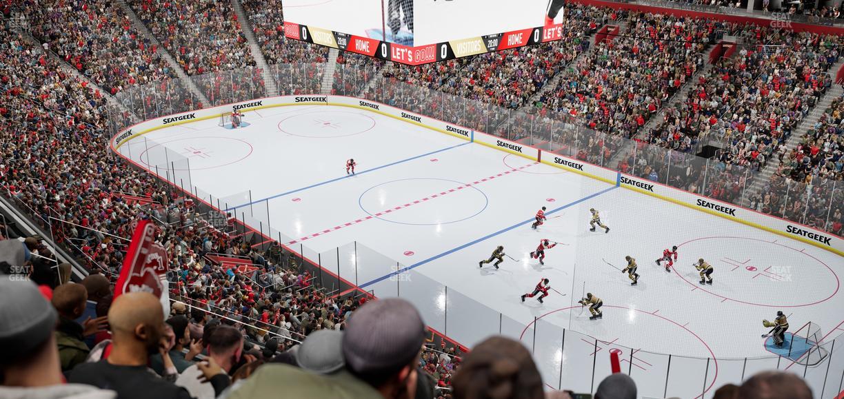 Little Caesars Arena - Section Drink Rail Mezzanine 23 Seat View