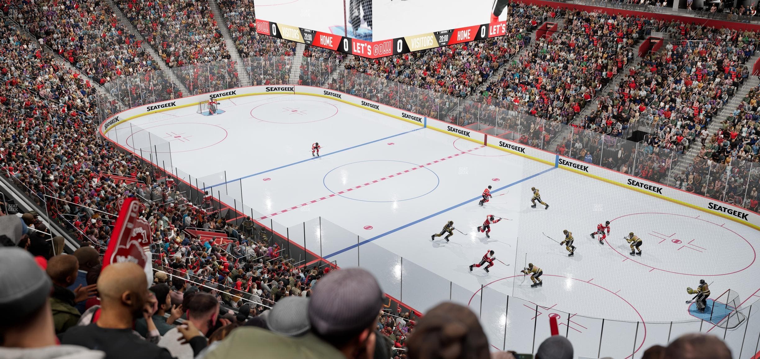Little Caesars Arena - Section Drink Rail Mezzanine 23 Seat View