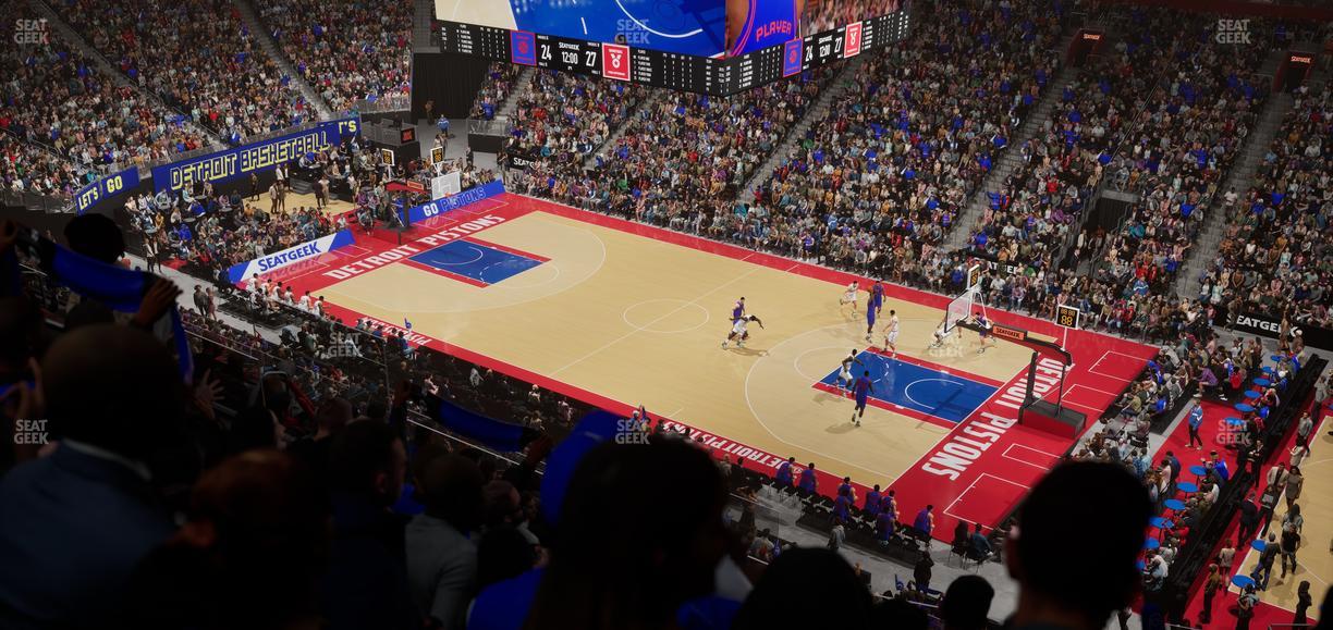 Little Caesars Arena - Section Drink Rail Mezzanine 24 Seat View