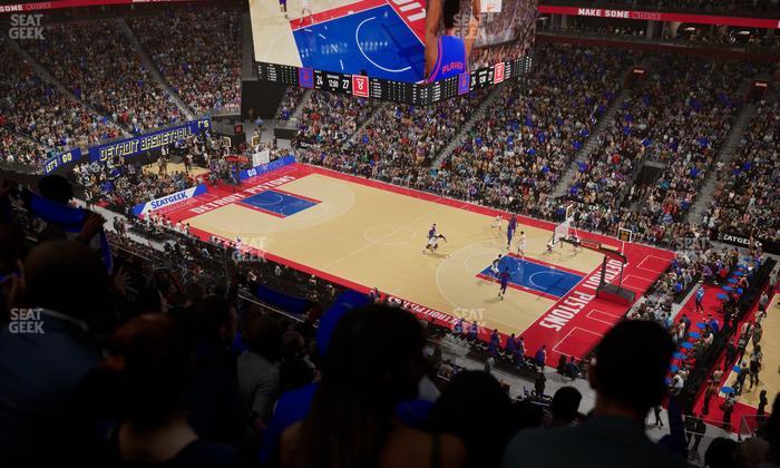 Little Caesars Arena - Section Drink Rail Mezzanine 24 Seat View