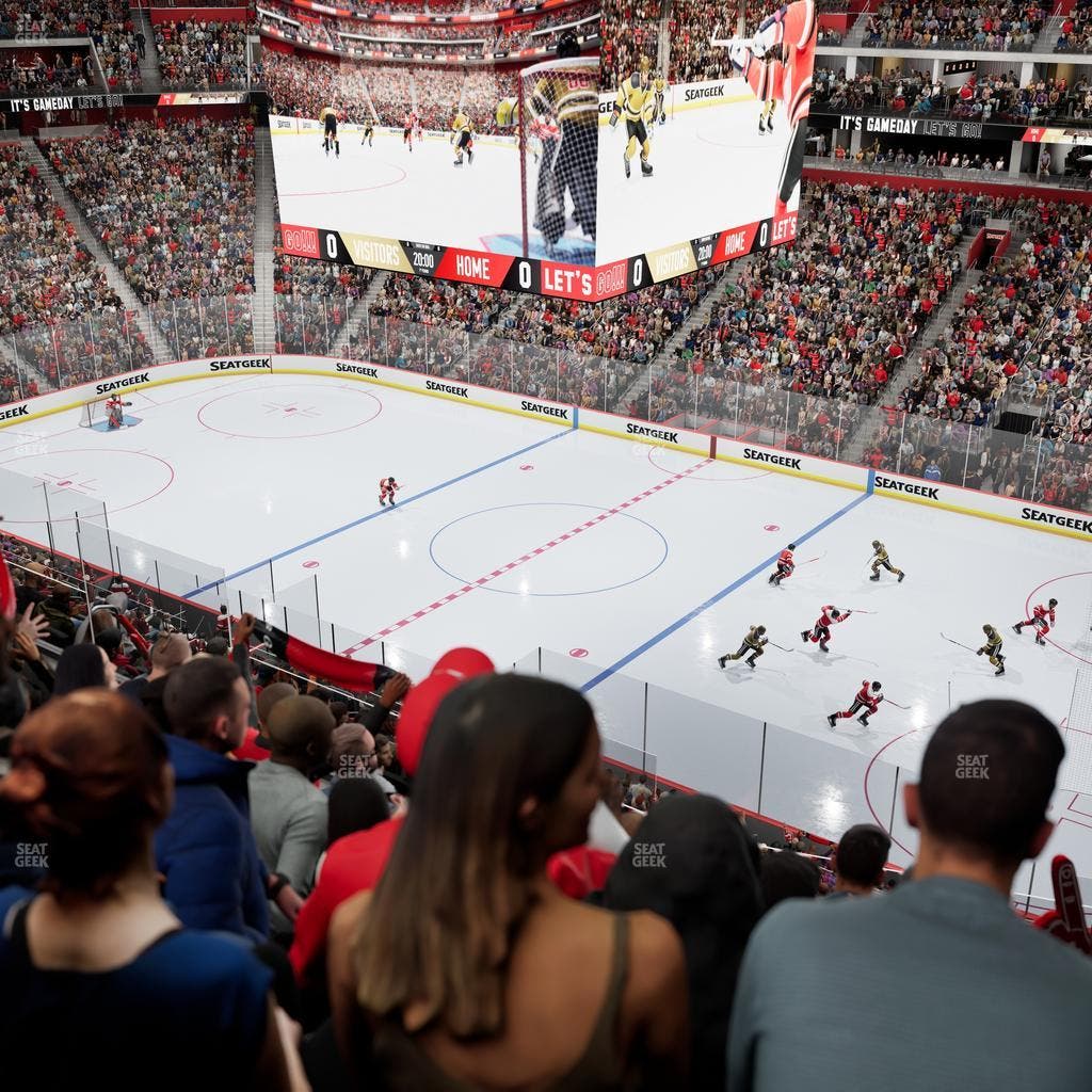 Little Caesars Arena - Section Drink Rail Mezzanine 24 Seat View