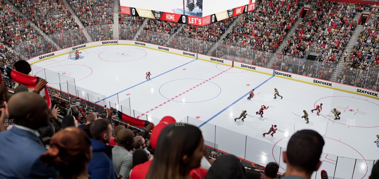 Little Caesars Arena - Section Drink Rail Mezzanine 24 Seat View
