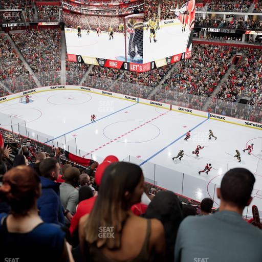 Little Caesars Arena - Section Drink Rail Mezzanine 24 Seat View