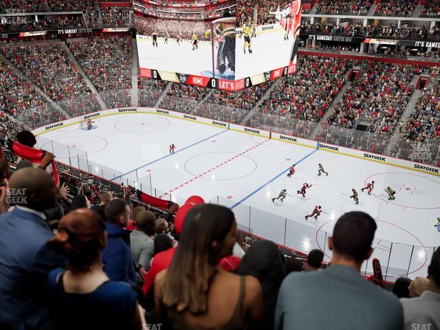 Little Caesars Arena - Section Drink Rail Mezzanine 24 Seat View