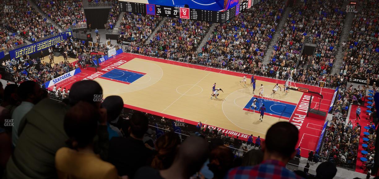 Little Caesars Arena - Section Drink Rail Mezzanine 25 Seat View