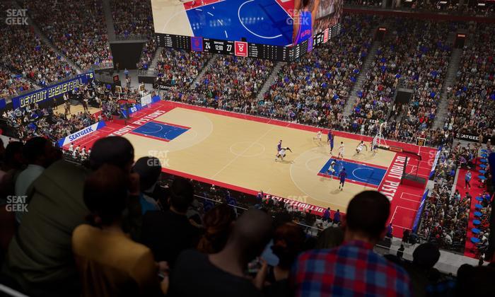 Little Caesars Arena - Section Drink Rail Mezzanine 25 Seat View