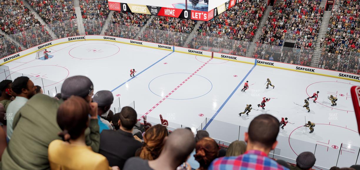 Little Caesars Arena - Section Drink Rail Mezzanine 25 Seat View