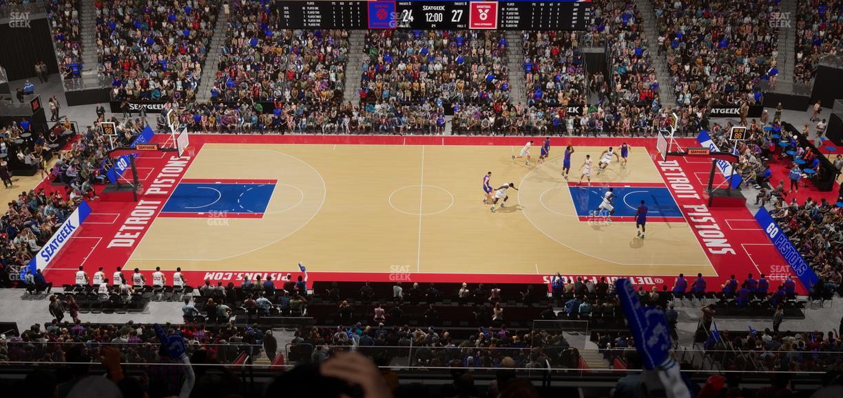 Little Caesars Arena - Section Drink Rail Mezzanine 28 Seat View