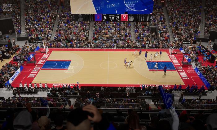 Little Caesars Arena - Section Drink Rail Mezzanine 28 Seat View