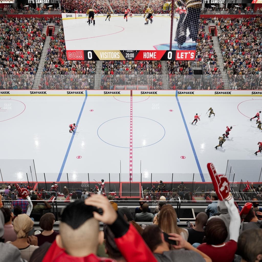 Little Caesars Arena - Section Drink Rail Mezzanine 28 Seat View