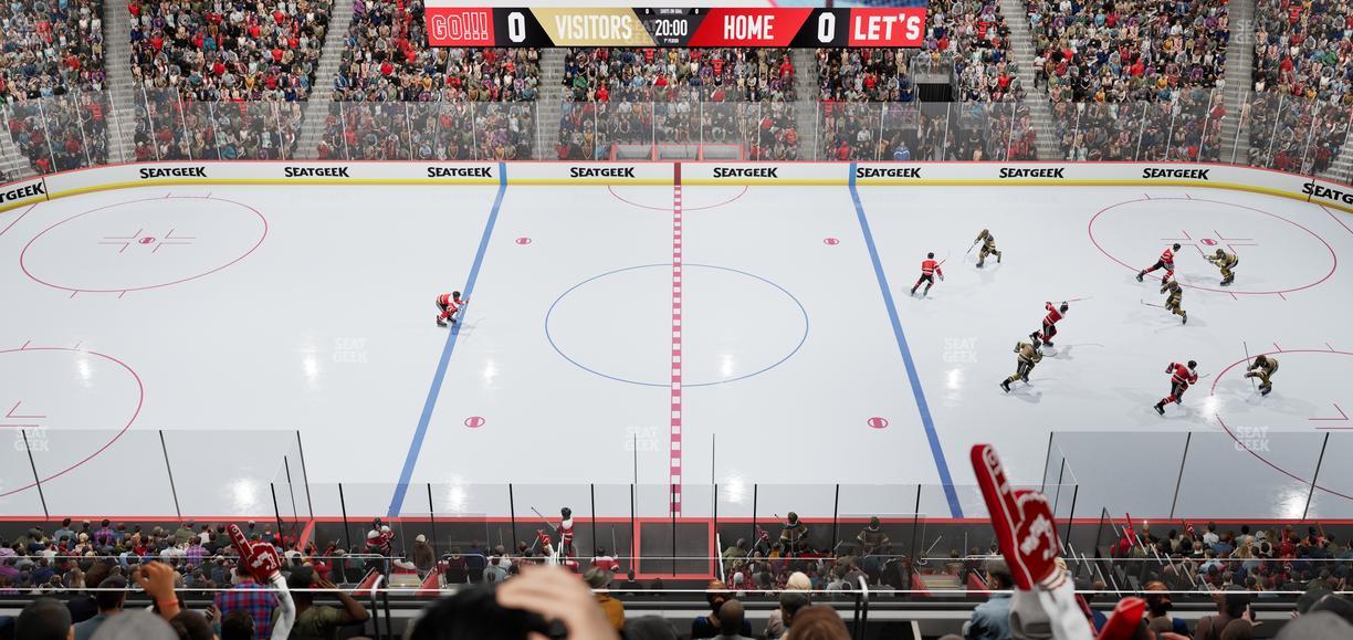 Little Caesars Arena - Section Drink Rail Mezzanine 28 Seat View