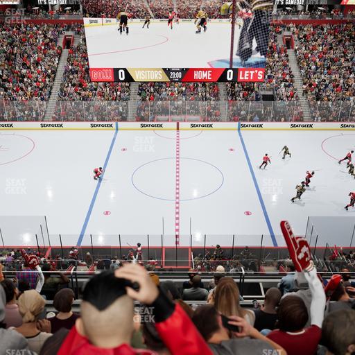 Little Caesars Arena - Section Drink Rail Mezzanine 28 Seat View