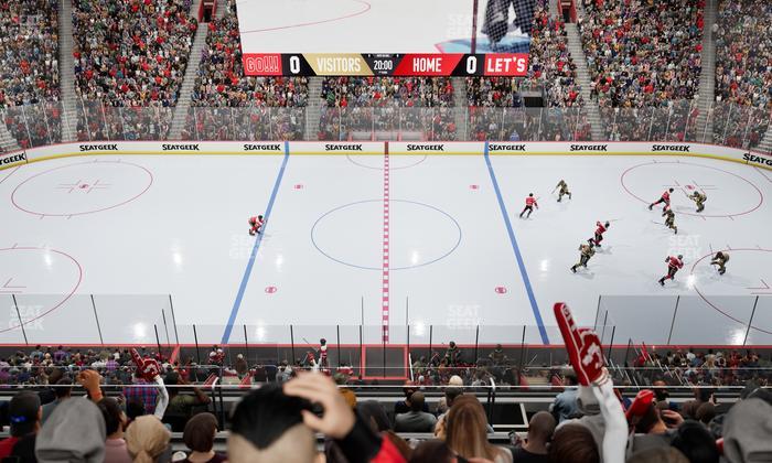 Little Caesars Arena - Section Drink Rail Mezzanine 28 Seat View