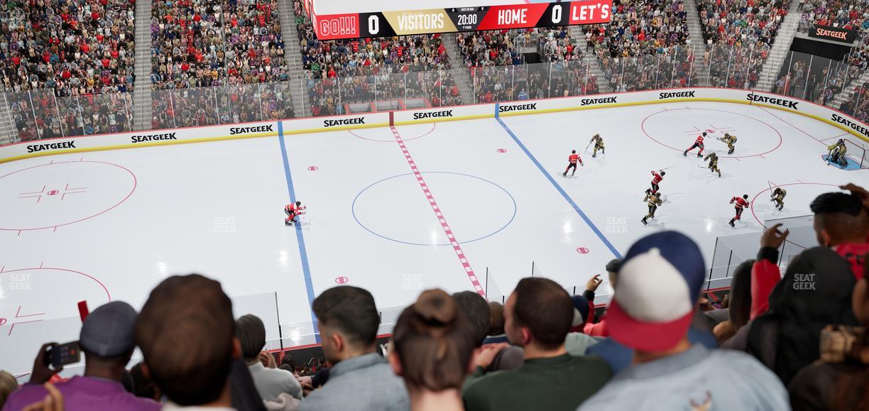 Little Caesars Arena - Section Drink Rail Mezzanine 29 Seat View