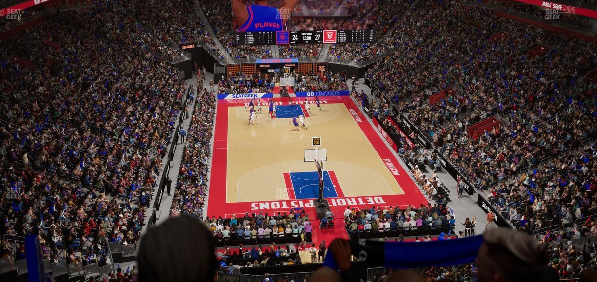 Little Caesars Arena - Section Drink Rail Mezzanine 3 Seat View