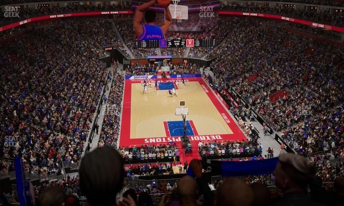 Little Caesars Arena - Section Drink Rail Mezzanine 3 Seat View
