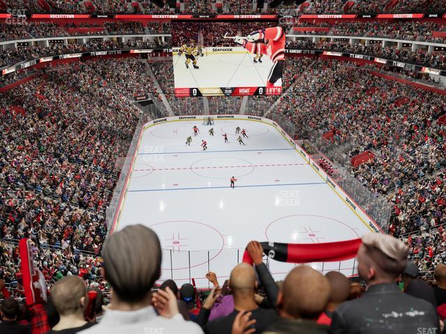 Little Caesars Arena - Section Drink Rail Mezzanine 3 Seat View