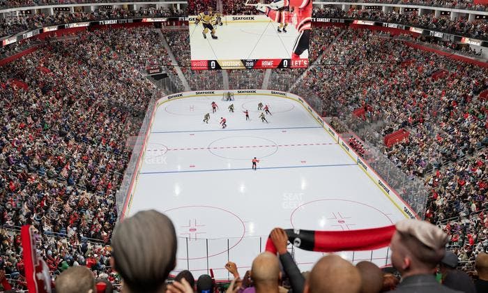 Little Caesars Arena - Section Drink Rail Mezzanine 3 Seat View