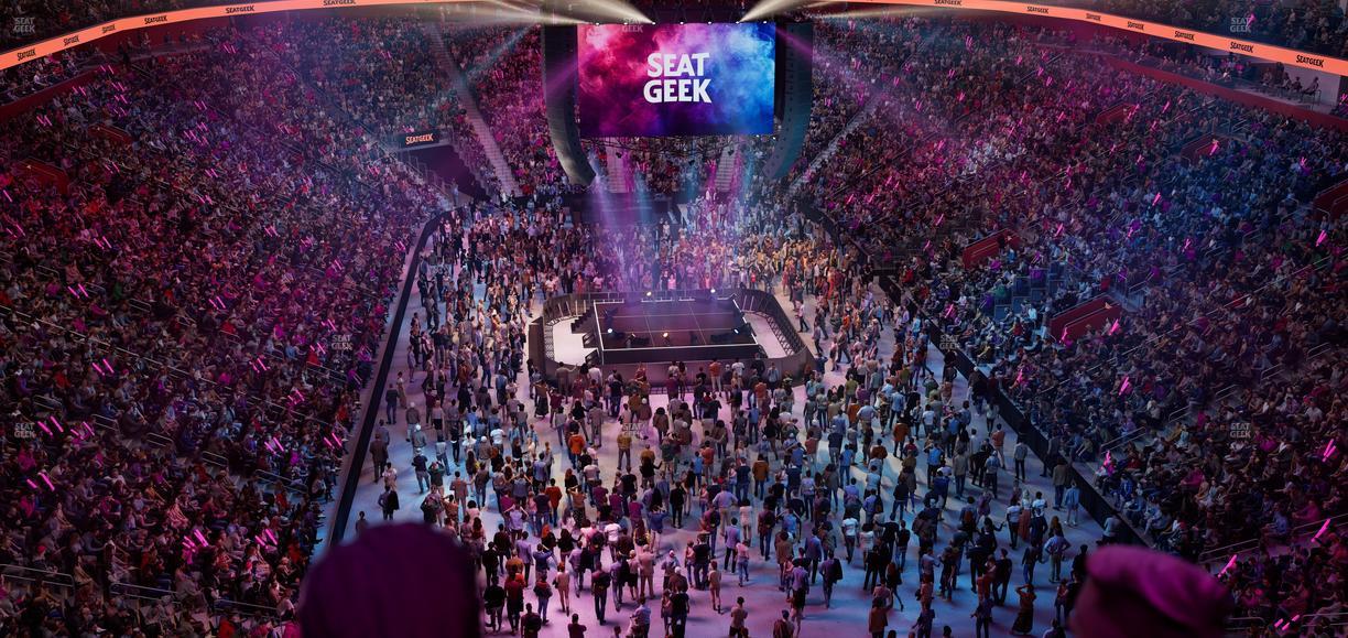 Little Caesars Arena - Section Drink Rail Mezzanine 3 Seat View
