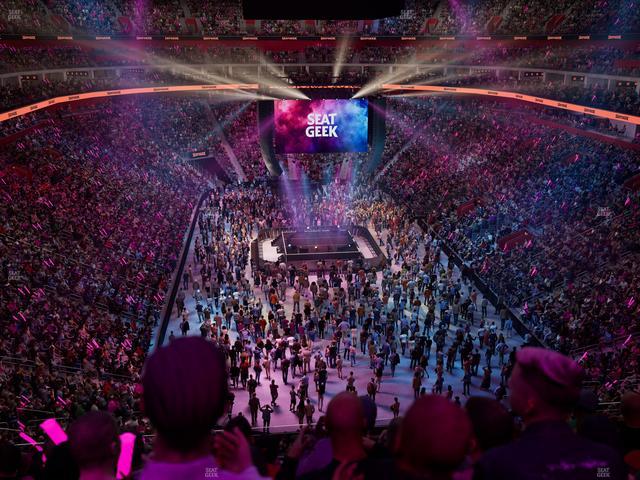 Little Caesars Arena - Section Drink Rail Mezzanine 3 Seat View