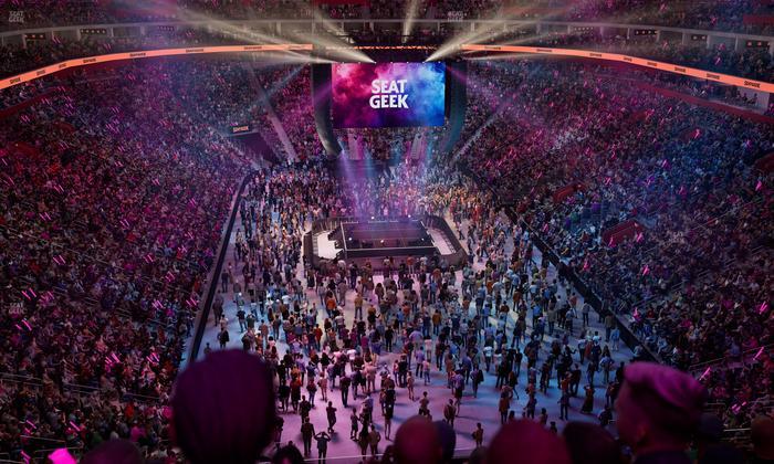 Little Caesars Arena - Section Drink Rail Mezzanine 3 Seat View