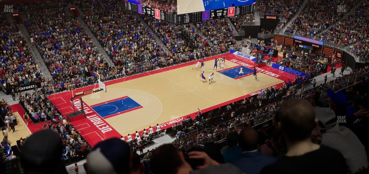 Little Caesars Arena - Section Drink Rail Mezzanine 32 Seat View