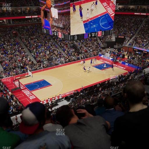 Little Caesars Arena - Section Drink Rail Mezzanine 32 Seat View