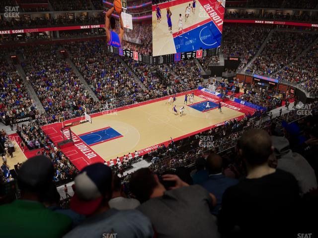 Little Caesars Arena - Section Drink Rail Mezzanine 32 Seat View