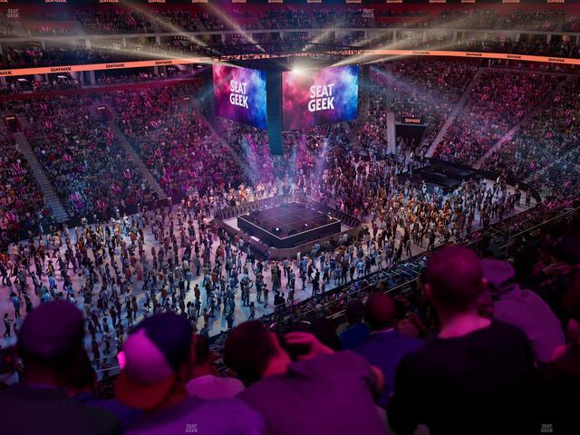 Little Caesars Arena - Section Drink Rail Mezzanine 32 Seat View