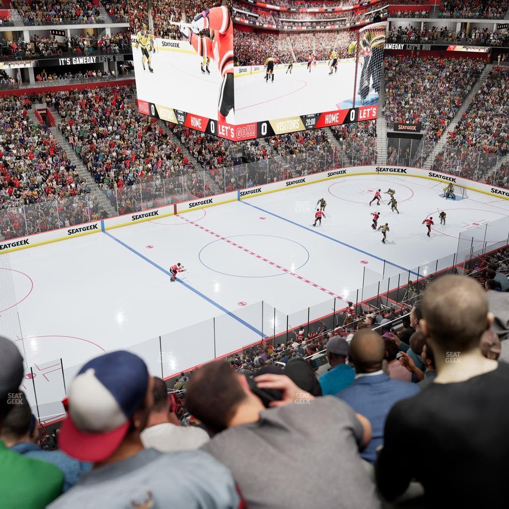 Little Caesars Arena - Section Drink Rail Mezzanine 32 Seat View