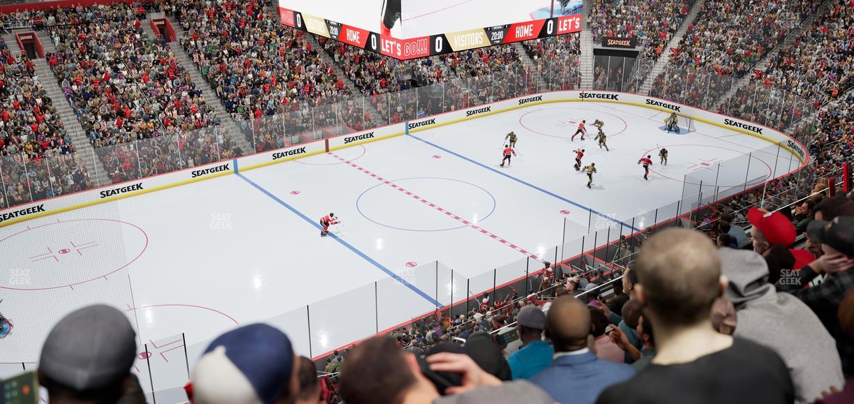 Little Caesars Arena - Section Drink Rail Mezzanine 32 Seat View