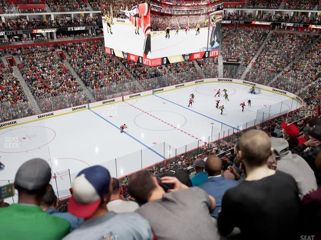 Little Caesars Arena - Section Drink Rail Mezzanine 32 Seat View