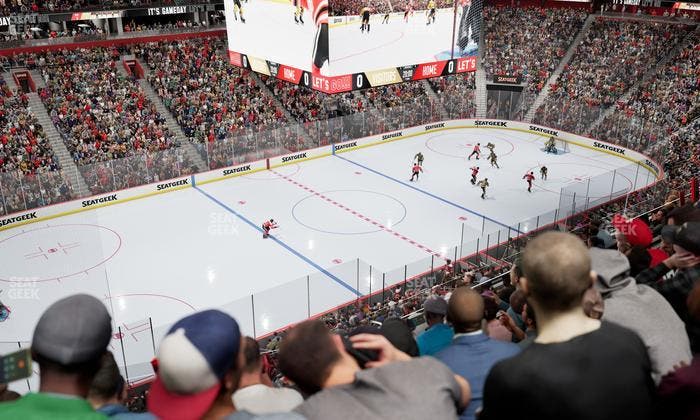 Little Caesars Arena - Section Drink Rail Mezzanine 32 Seat View