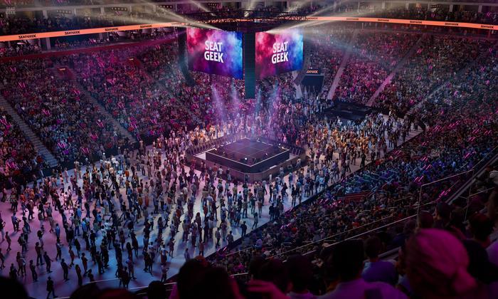Little Caesars Arena - Section Drink Rail Mezzanine 33 Seat View