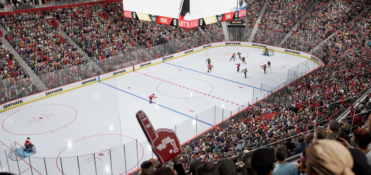 Little Caesars Arena - Section Drink Rail Mezzanine 33 Seat View