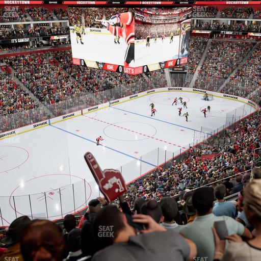 Little Caesars Arena - Section Drink Rail Mezzanine 33 Seat View