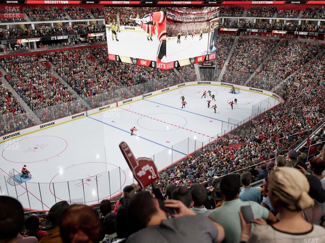 Little Caesars Arena - Section Drink Rail Mezzanine 33 Seat View