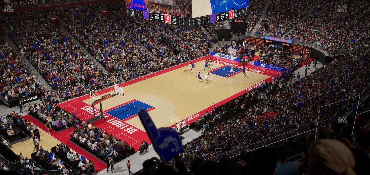 Little Caesars Arena - Section Drink Rail Mezzanine 33 Seat View