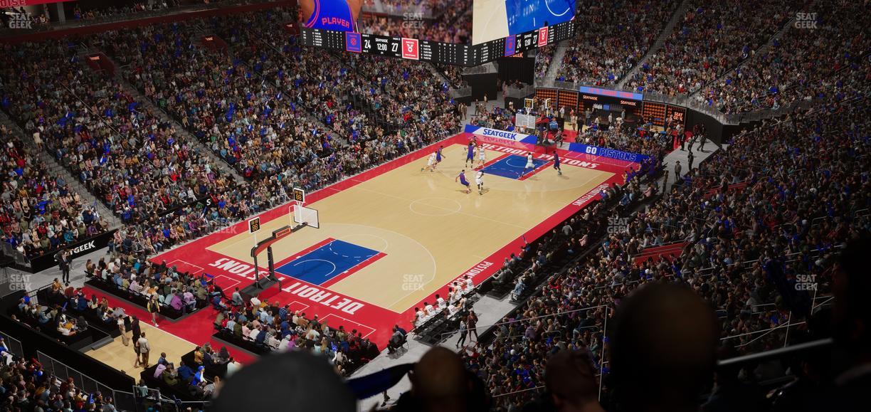 Little Caesars Arena - Section Drink Rail Mezzanine 34 Seat View