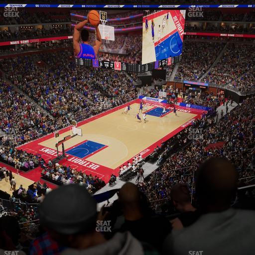 Little Caesars Arena - Section Drink Rail Mezzanine 34 Seat View