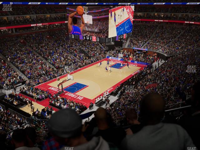 Little Caesars Arena - Section Drink Rail Mezzanine 34 Seat View