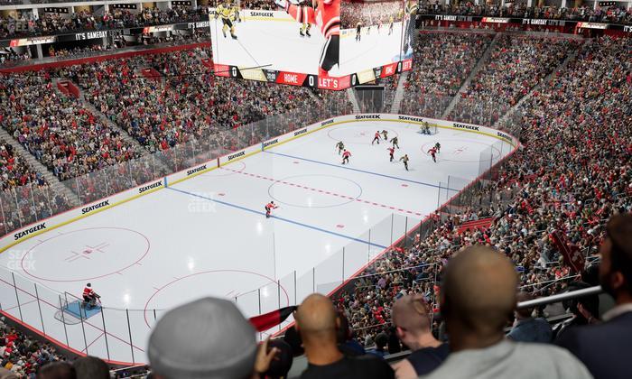 Little Caesars Arena - Section Drink Rail Mezzanine 34 Seat View
