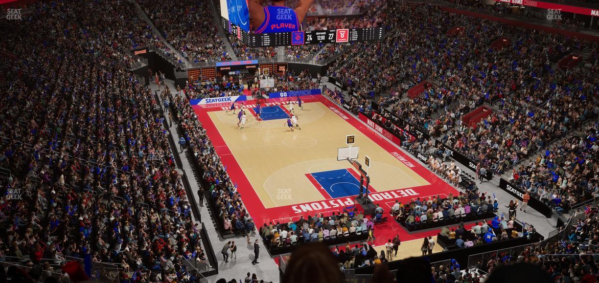 Little Caesars Arena - Section Drink Rail Mezzanine 4 Seat View